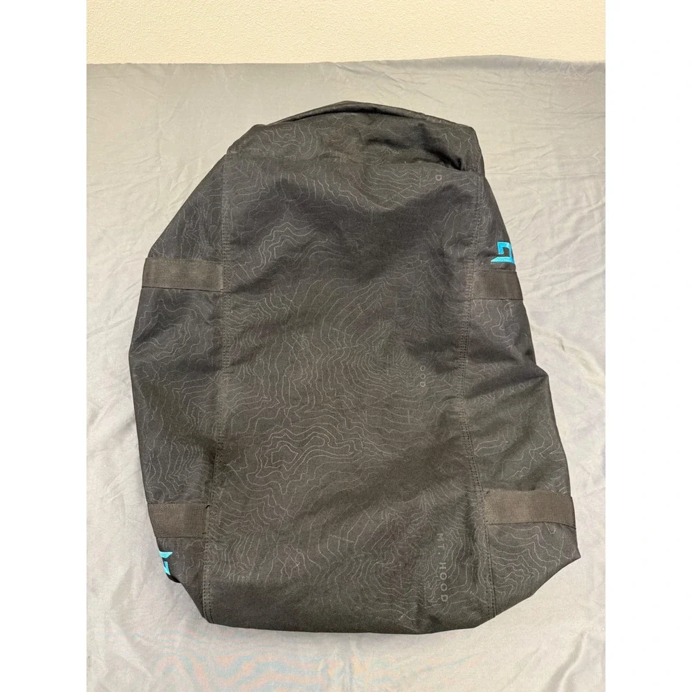 Dakine EQ Bag 74L Duffel Black Blue Mt Hood Topo Map Print Travel Bag 8300485